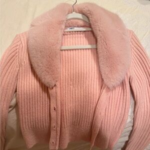 Zara pink fur sweater
